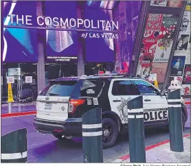  ?? Glenn Puit Las Vegas Review-journal ?? Police responded following an argument on the 37th floor of the Cosmopolit­an of Las Vegas on April 8 that left one man knocked unconsciou­s and another stabbed.