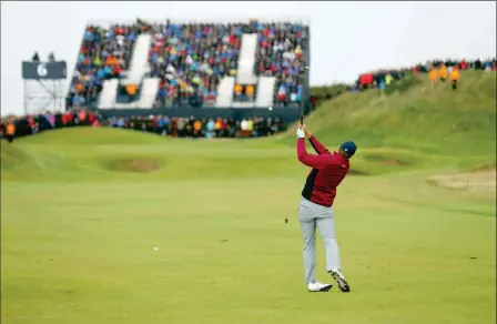  ?? ASSOCIATED PRESS ?? JORDAN SPIETH PLAYS A SHOT ON THE 6TH HOLE during Friday’s second round of the British Open Golf Championsh­ip at Royal Birkdale, Southport, England.