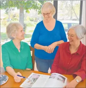  ??  ?? Abbeyfield NZ executive officer Susan Jenkins with Katikati steering group members Pauline van Rijen and Ineke Riley, discuss progress on building an Abbeyfield rental home for older residents here.