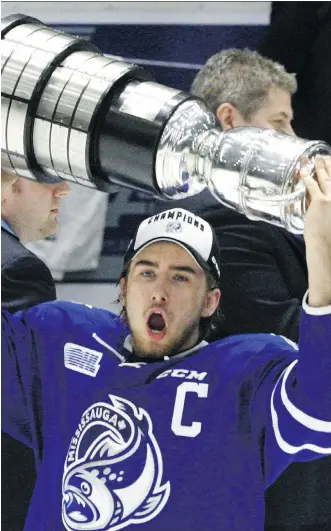  ?? CLIFFORD SKARSTEDT ?? Mississaug­a Steelheads forward Michael McLeod was 12th overall pick of the New Jersey Devils last year and will likely play for Team Canada at the upcoming world junior hockey tournament in Buffalo.