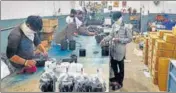  ?? SANJEEV KUMAR.HT ?? Workers in action at a cooler factory in Bathinda.