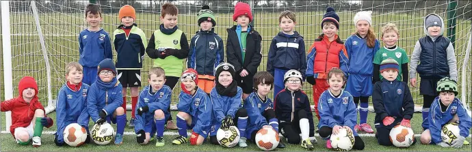  ??  ?? Children who attend the East Meath United Football Academy.