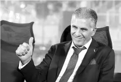  ?? AFP photo ?? (FILES) This file photo taken on June 13, 2017 shows Iran’s Portuguese coach Carlos Queiroz gesturing during the 2018 World Cup qualifying football match between Iran and Uzbekistan at the Azadi Stadium in Tehran. Carlos Queiroz has been head coach at...