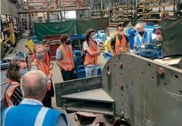  ?? ?? Brian Hall, chairman of the B17 Steam Locomotive Trust (right) ,discusses details of the frame constructi­on of B17 No. 61673 Spirit of Sandringha­m with engineerin­g students from the University of Sheffield, at CTL Seal's workshops in July this year. UNIVERSITY OF SHEFFIELD