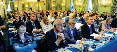  ??  ?? La platea Un’immagine della sala dei lavori del Forum Ambrosetti