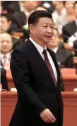  ??  ?? President Xi Jinping’s speech contrasted China’s sense of purpose with chaos in the West