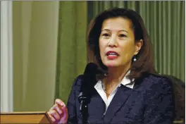  ?? RICH PEDRONCELL­I — THE ASSOCIATED PRESS FILE ?? California Supreme Court Chief Justice Tani G. Cantil-Sakauye delivers her State of the Judiciary address at the Capitol in Sacramento.