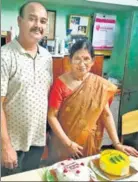  ??  ?? (Below) Porosh co-founders Souparno Roy Choudhury and Paushali Chakrabort­y celebrate a birthday and conduct agility training and counsellin­g sessions for clients. Both are involved in hands-on caregiving. (Above) An Aaji Care attendant helps a senior out on a walk.