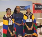  ??  ?? Zimbabwe’s Deputy Minister of Tourism and Hospitalit­y, Annastacia Ndlouv (middle), at the South Africa stand at the 2016 Akwaaba Travel Exhibition in Lagos