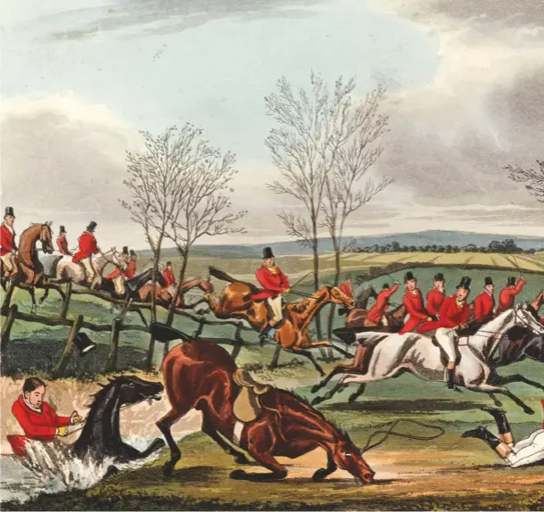  ??  ?? A Victorian hunting party from Nimrod’s Memoirs of the life of the late John Mytton, Esq of Halston, Shropshire (1837)