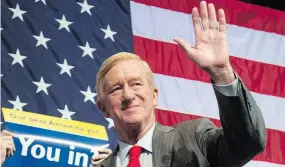  ?? BRYAN R. SMITH / AFP / GETTY IMAGES FILES ?? Libertaria­n William Weld at a rally in New York in 2016.