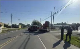  ?? NEWSNATION-WTWO VIA AP ?? Emergency responders work the scene of tanker truck crash in Teutopolis, Ill., Saturday.