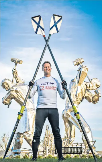  ?? ?? Jamie Douglas-hamilton in Port Glasgow ahead of rowing the treacherou­s seas from Elephant Island to South Georgia