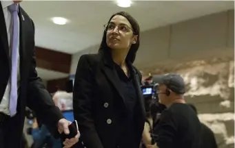  ?? AP FILE ?? OFF BASE: Rep. Alexandria Ocasio-Cortez’s views on capitalism are not in line with reality.