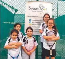  ?? Photo credit ?? Rising female tennis players at the Sweet Spot Tennis Academy in Jeddah.