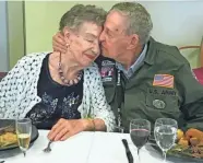  ?? SUBMITTED ?? K.T. Robbins, right, and Jeannine Ganaye reunited in Val de Briey after 75 years apart. The lovebirds met in World War II when Robbins, who served in a bakery battalion, gave lard-can scraps to Ganaye and her two siblings.