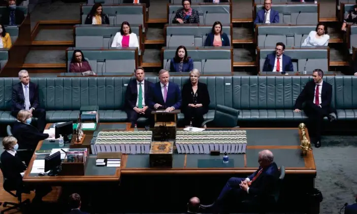  ?? Photograph: Mike Bowers/The Guardian ?? Anthony Albanese says Labor wants to pursue a recovery that ‘delivers a stronger, fairer and more secure future for all Australian­s’.