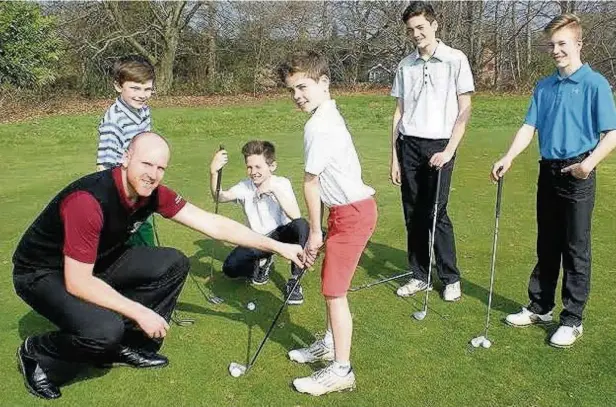  ??  ?? Danny Wardrop is pictured at work in a boot camp with Nathan and Matthew Atkinson, Zac Smith, Sam Hall and Ewan Holt