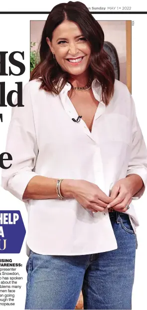  ?? ?? RAISING AWARENESS: TV presenter Lisa Snowdon, who has spoken out about the problems many women face when going through the menopause