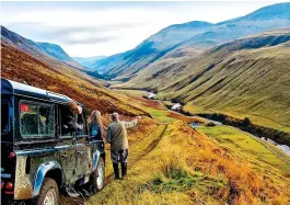  ??  ?? THE HILLS ARE ALIVE: Tourists on a 4WD safari on the Atholl Estates