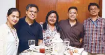  ??  ?? (From left) Dr. Lalet tsuchiya, Dr. Romeo sanchez, Arlette Villarosa, Logan Capati and Dr. Agham Cuevas.