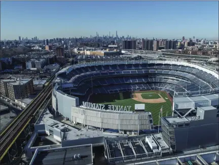  ?? JOHN WOIKE - THE ASSOCIATED PRESS ?? Yankee Stadium remains closed due to COVID-19 restrictio­ns, March 26, 2020, in the Bronx borough of New York.