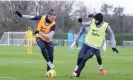  ?? Alex Morton/Tottenham Hotspur FC/Shuttersto­ck ?? Radu Dragusin (left) has just signed from Genoa but he is not a certain starter against Manchester United. Photograph: