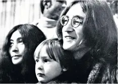  ??  ?? Yoko Ono and John Lennon with Lennon’s son, Julian, who spoke with his brother, Sean