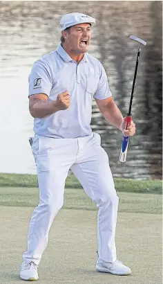  ?? AFP ?? Bryson DeChambeau celebrates after winning the Arnold Palmer Invitation­al title at Bay Hill Club and Lodge in Florida on Sunday.