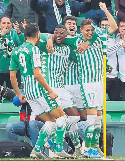  ?? FOTO: EFE ?? El Real Betis, sumó una importante victoria ante la Real Sociedad en el Estadio Benito Villamarín