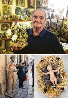  ?? Fotos: Doris Wegner (2)/Fotolia ?? Alles aus Pappe, das ist doch kaum zu glauben. Bei uns werden die Krippenfig­uren geschnitzt, in Lecce in Süditalien aus Pappmasche­e hergestell­t. Vincenzo Calcagnile hat diese Kunst schon als Kind gelernt.