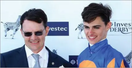  ??  ?? Aidan O’Brien with his son, Donnacha, before the latter switched from riding to training.