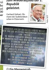  ??  ?? Gerhard Zeihsel, Obmann der Sudetendeu­tschen in Österreich.
Ein Massengrab in Drasenhofe­n.