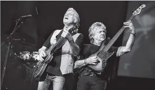  ?? ASSOCIATED PRESS FILE PHOTO ?? Guitarist Justin Hayward, left, and bassist John Lodge of the Moody Blues perform at Radio City Music Hall in New York in 2009. The Moody Blues are among first-time nominees on the ballot for induction next year into the Rock and Roll Hall of Fame.