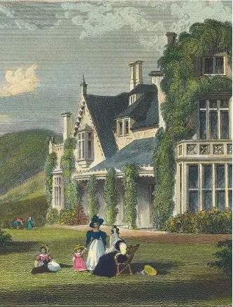  ??  ?? ‘Endsleigh Cottage’, engraving after Thomas Allom. From The Story of the Country House: A History of Places and People by Clive Aslet (Yale, £18.99)