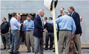  ??  ?? There was a groundbrea­king ceremony Tuesday at the future Moore Tech Automotive Technician School at 2785 S. Mendenhall Road.