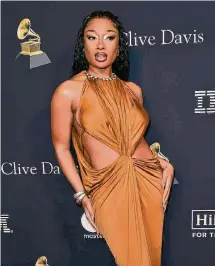  ?? Richard Shotwell/Associated Press ?? Megan Thee Stallion arrives at a pre-Grammy party Saturday in Beverly Hills, Calif.