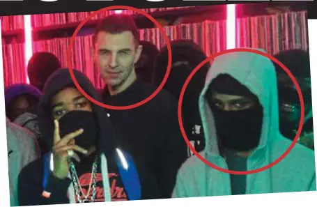  ??  ?? Video: Ex-BBC DJ Tim Westwood with Rhyhiem Ainsworth Barton (both circled)