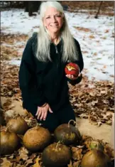  ??  ?? RUSTY HUBBARD/THREE RIVERS EDITION Sharon Clark of Cabot makes art out of gourds that she grows at her house.