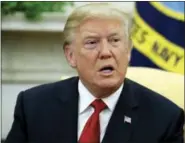  ?? EVAN VUCCI — THE ASSOCIATED PRESS FILE ?? President Donald Trump speaks during a meeting in the Oval Office of the White House in Washington. Trump is unleashing new criticism of the probes into possible ties between his campaign associates and Russia.