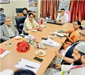  ?? —
S. SURENDER REDDY ?? Mohd. Saleem, chairman, Telangana Wakf Board meets members of Central Wakf Council at the Haj house in Nampally during their visit to Hyderabad on Wednesday.