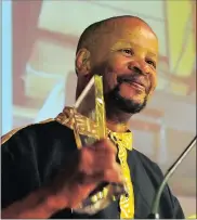  ??  ?? VISIONARY: The Chairperso­n’s Lifetime Achievemen­t Award was given to Prof E’skia Mphahlele. His son Puso accepted the award.