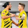  ?? FOTO: DPA ?? Emre Can (l.) und Marco Reus jubeln nach dem 1:0.