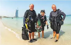  ?? Courtesy: Organisers ?? More than 40 divers, aided by a team of snorkeller­s, participat­ed in the coastal water clean-up.