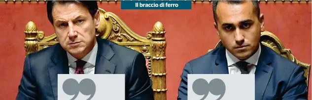  ?? (Ansa) ?? Governo Il premier Giuseppe Conte, 55 anni, con il ministro degli Esteri Luigi Di Maio, 33