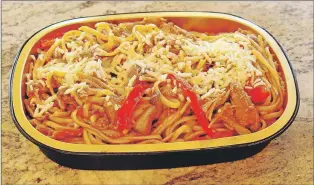  ?? Karl WellS photo ?? Pulled pork and peppers with linguine take home meal.