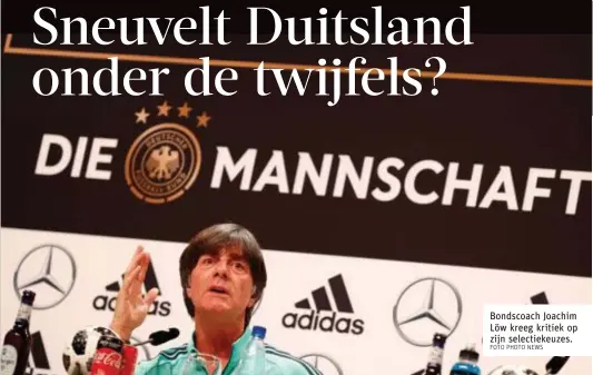  ?? FOTO PHOTO NEWS ?? Bondscoach Joachim Löw kreeg kritiek op zijn selectieke­uzes.