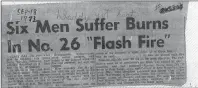  ?? SUBMITTED PHOTO ?? A handwritte­n note written by Bobbie’s Green’s daughter Brenda Lee when she was six years old can be seen on this newspaper clipping about how her father was injured in a mine fire.