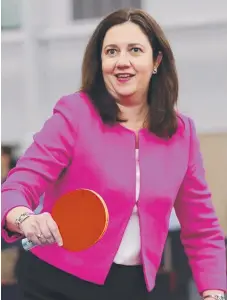  ?? Picture: NIGEL HALLETT ?? Premier Annastacia Palaszczuk has been engaged in a game of political ping-pong, forced to deflect bad news just as she wishes to put her government’s case forward.