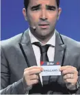  ??  ?? Draw time: England’s name is pulled out by Deco